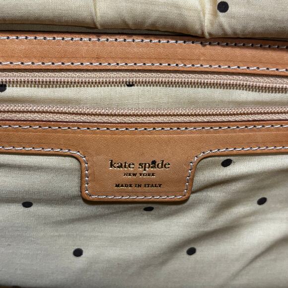 Kate Spade NY bold floral canvas satchel purse tote bag orange brown white - Picture 9 of 11